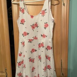 H&M White Dress with Pink Floral Pattern